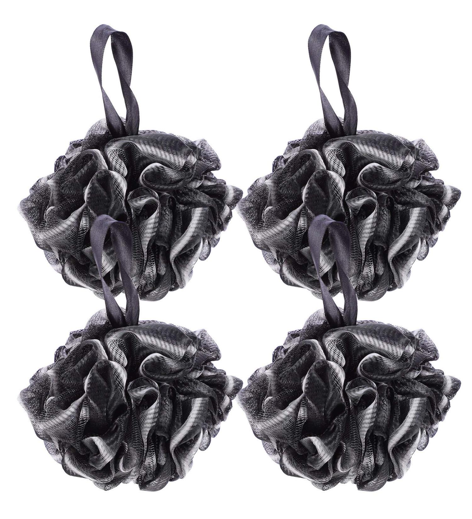 4pcs Bamboo Charcoal Bath Balls Eco-Friendly Shower Scrubber & Loofah for Relaxing Bathing Experience | Bathroom Accessories - Buy Online on GoSupps.com