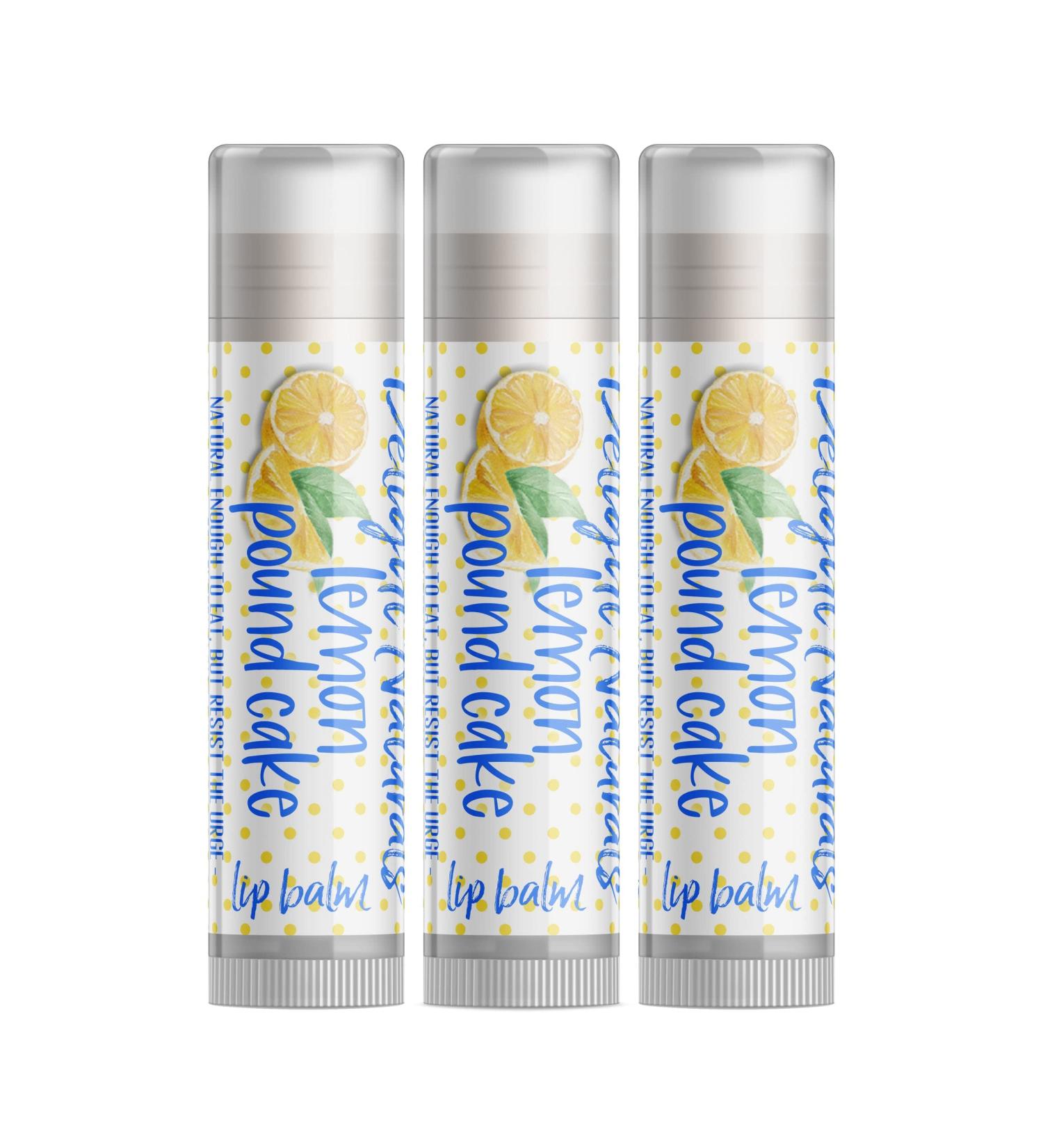 Lemon Pound Cake Lip Balm Set of Three | Moisturizing & Flavored | International Shipping Available - Buy Online on GoSupps.com