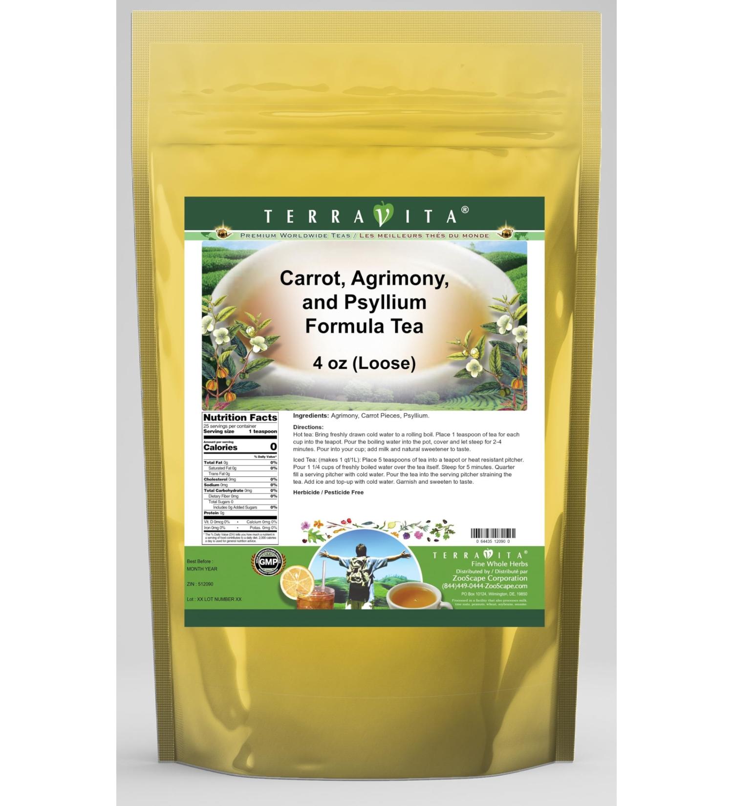 Carrot Agrimony and Psyllium Formula Tea (Loose) (4 oz ZIN: 512090) - Buy Online on GoSupps.com