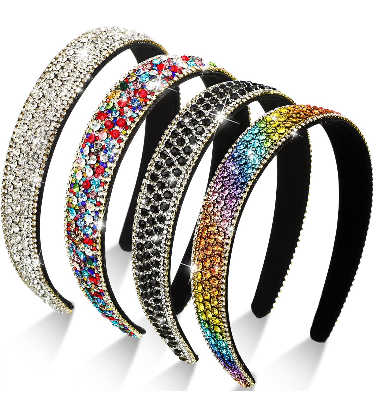 Waydress Rhinestone Headband Set - 4 Pieces Crystal Sparkly Hair Accessories in Stylish Colors - Buy Online on GoSupps.com