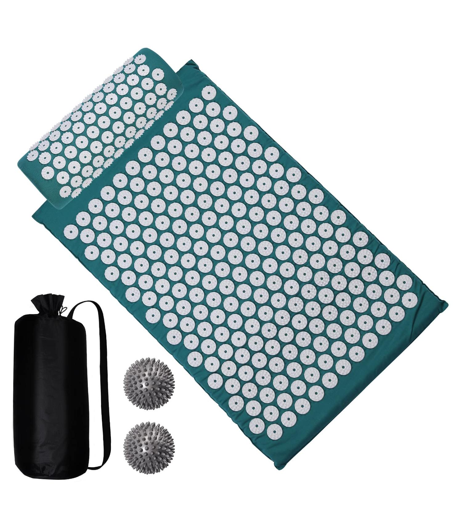 Vinteam Acupressure Set - Self-Healing Massage Mat Neck Pillow Transport Bag & Massage Ball | Acupuncture Kit for Men & Women - Buy Online on GoSupps.com