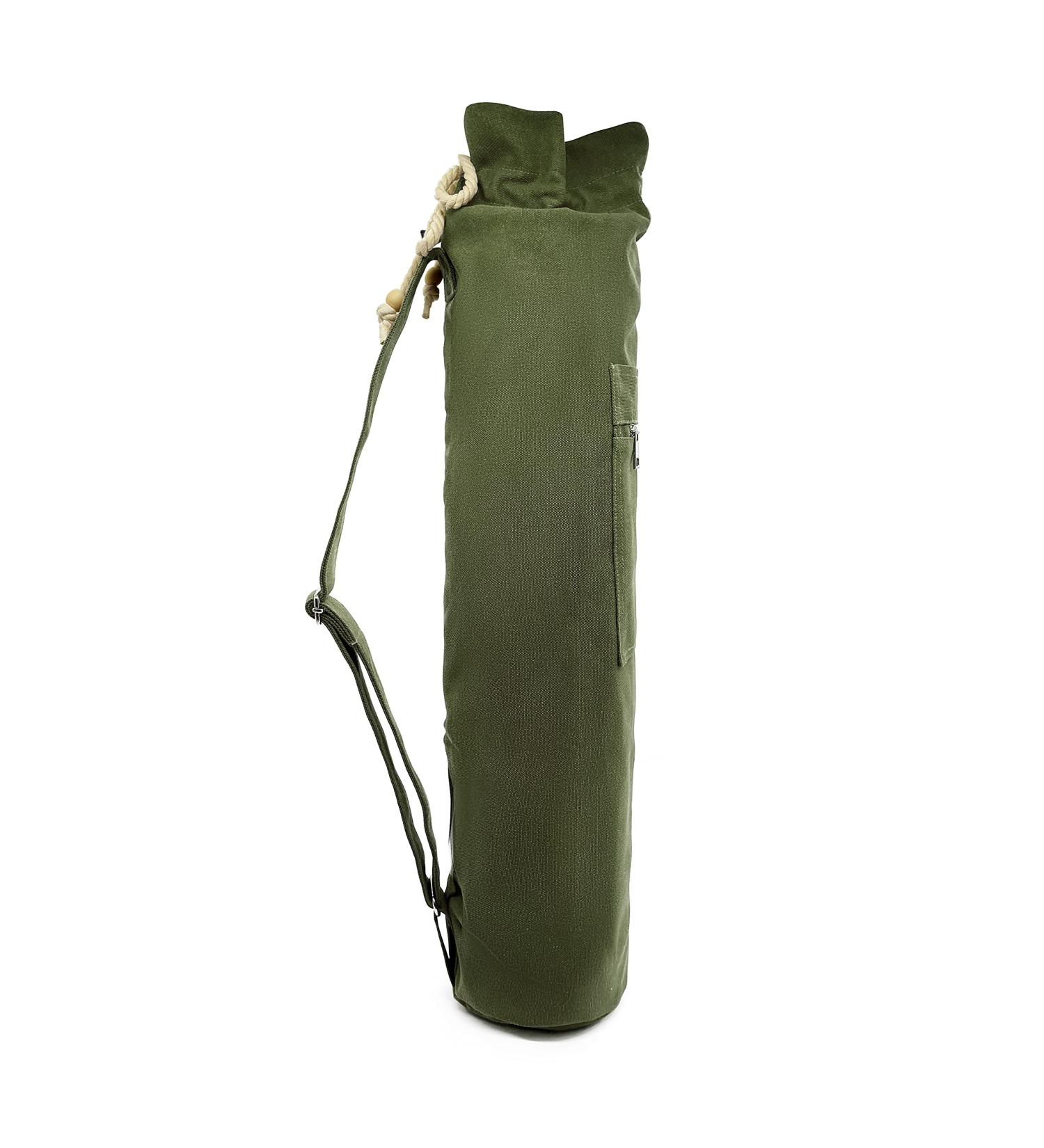 Jaegvida Army Green Yoga Mat Storage Bag with Adjustable Strap and Pocket - Buy Online on GoSupps.com