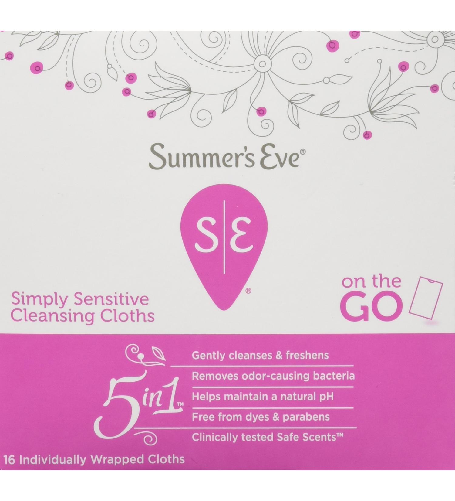 Summer's Eve Simply Sensitive Cleansing Cloths | 3 Count - Buy Online on GoSupps.com