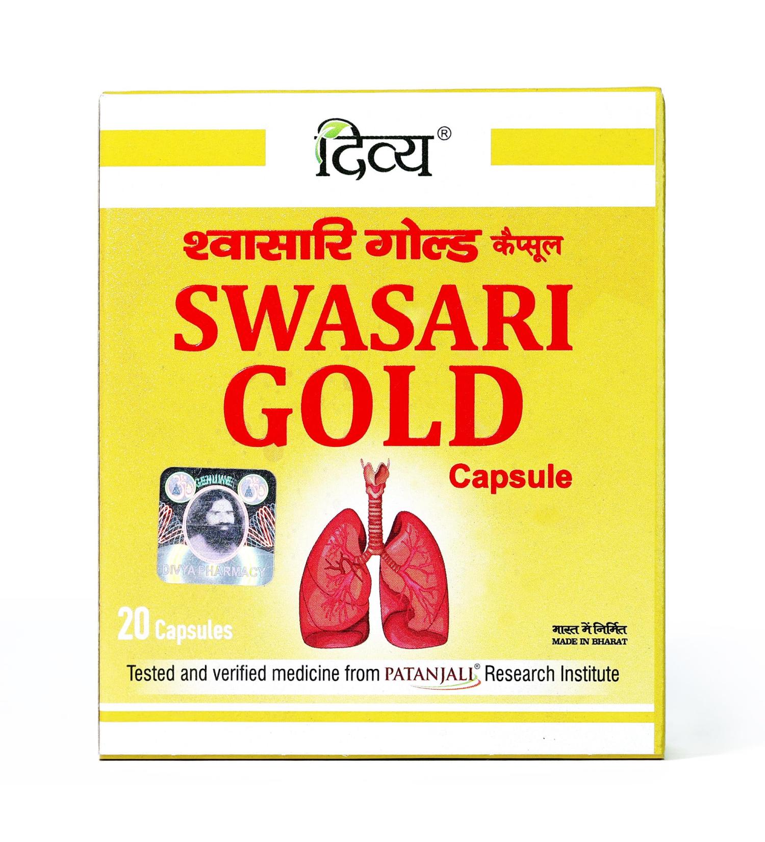Patanjali Divya Swasari Gold Capsule - 20 Tab - Pack of 1 - Buy Online on GoSupps.com