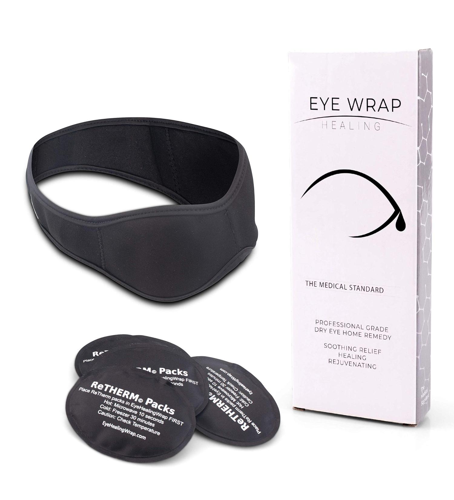 Neoprene Hot Cold Compress Eye Mask - FaceWrap System - Ice Packs for Swelling Dry Eye Puffy Eyes - Cooling Mask for Puffiness Headaches Migraines - 5 Piece Set - Black - Buy Online on GoSupps.com