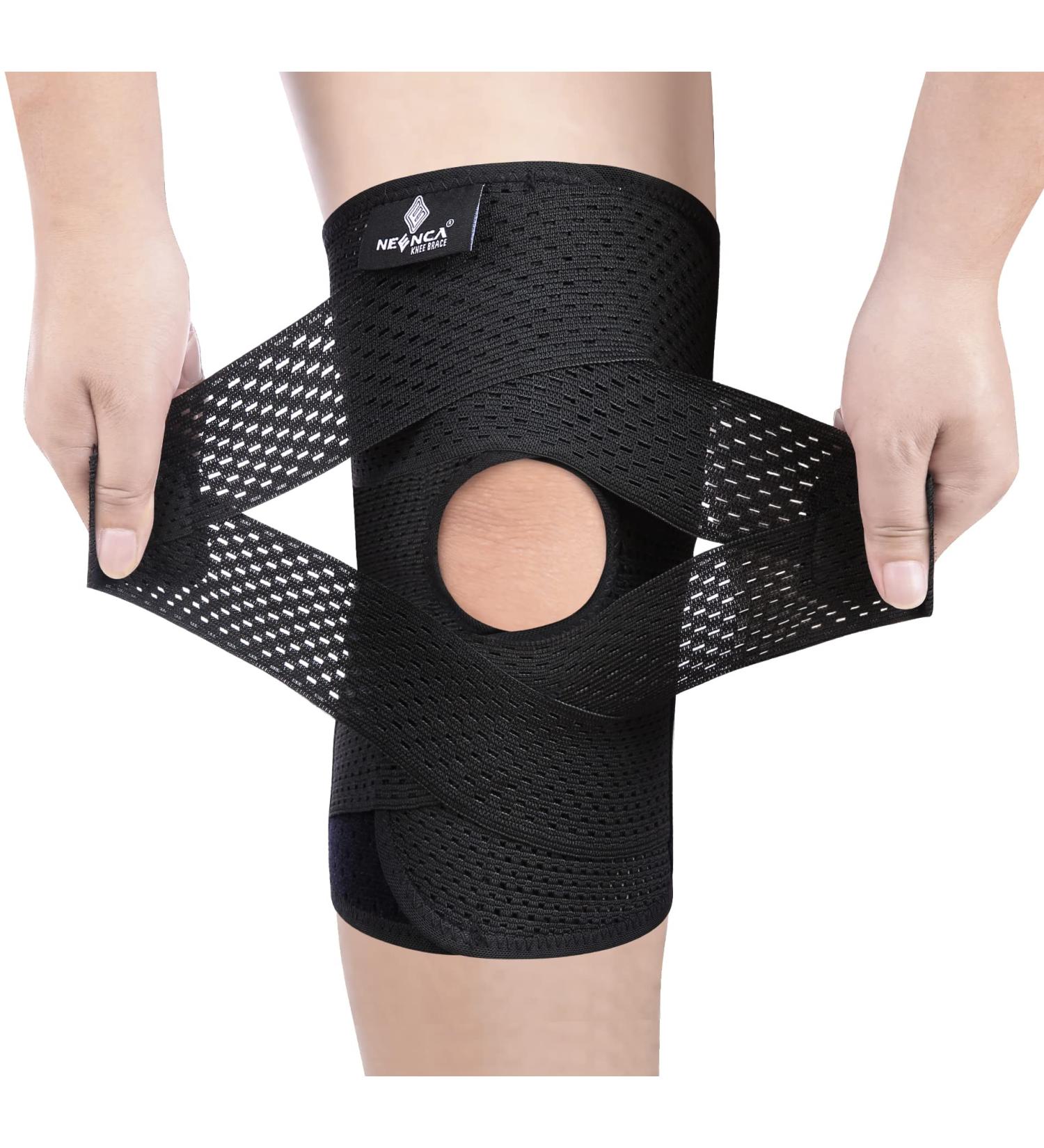 NEENCA Professional X-Large Black Knee Brace | Side Stabilizers | Compression Support | Mesh Weave Tech | Ultra-Soft Bandage | for Running, Workout, Hiking & All Sports - Buy Online on GoSupps.com