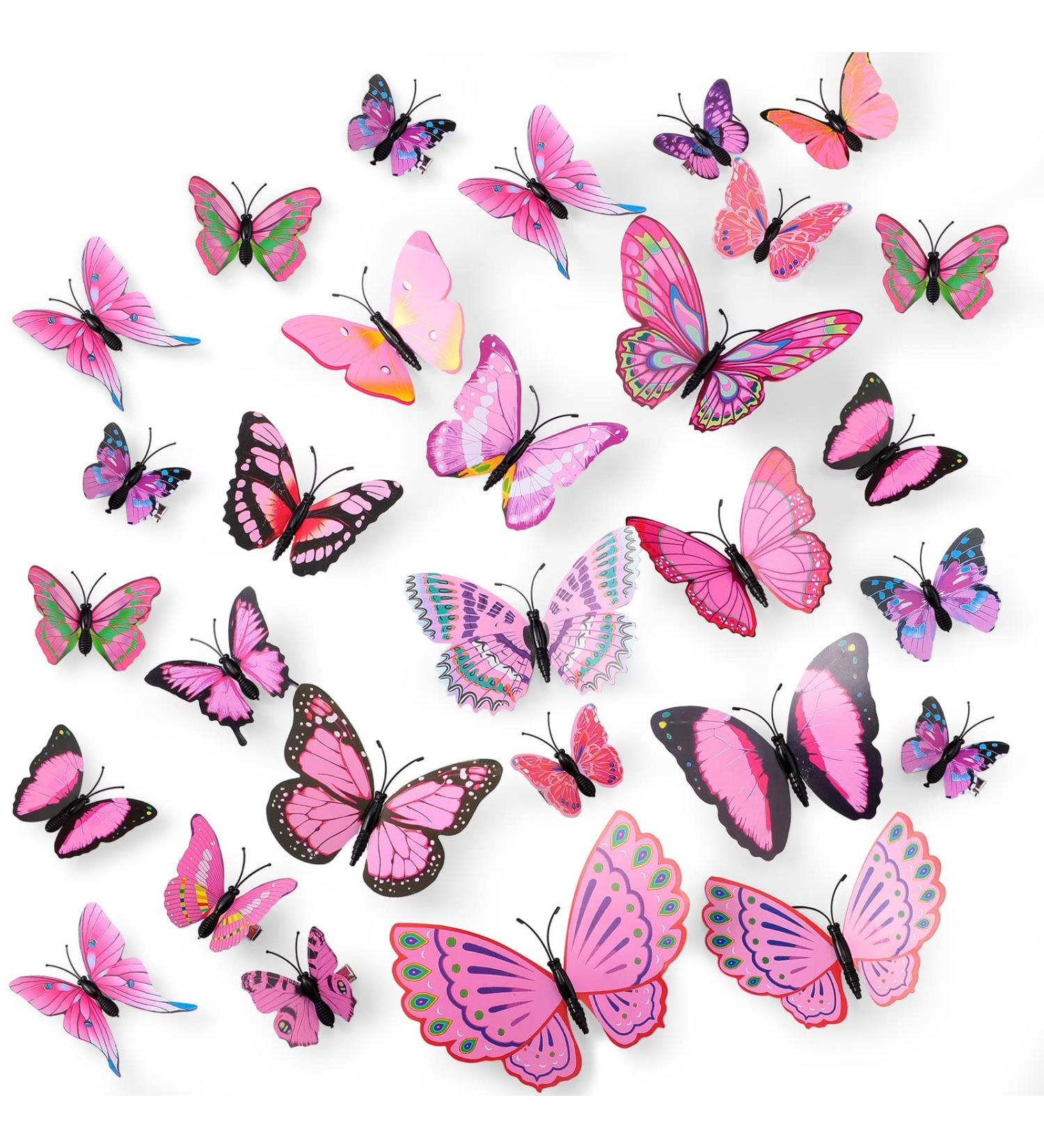 WILLBOND 24 Pieces Small Realistic Colorful Butterfly Hair Clips - Handmade 90s Barrettes for Women and Girls in Pink - Hair Accessories - Buy Online on GoSupps.com