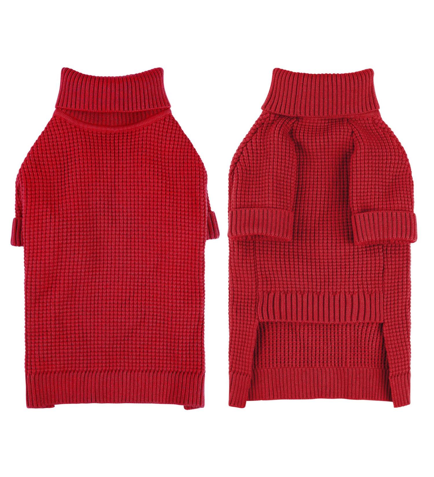 Convinit Winter Dog Sweater for Small & Medium Dogs - Cozy Knit Roll Collar Sweater for Chihuahua Dachshund French Bulldog | Red XL - Buy Online on GoSupps.com