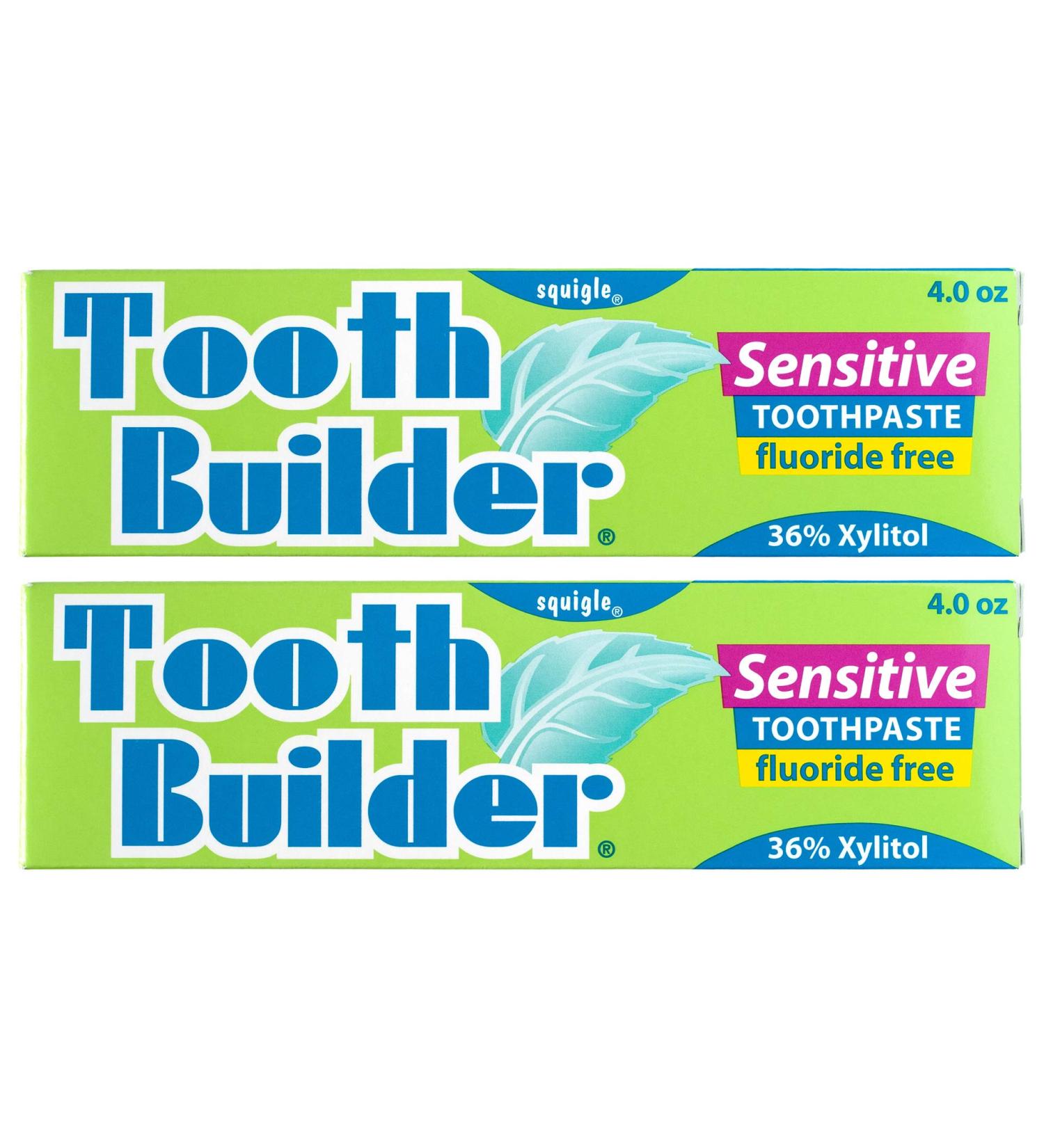 Squigle Tooth Builder SLS Free Toothpaste - Stops Sensitivity, Prevents Canker Sores, Cavities, Perioral Dermatitis, Bad Breath, Chapped Lips - 2 Pack - Buy Online on GoSupps.com