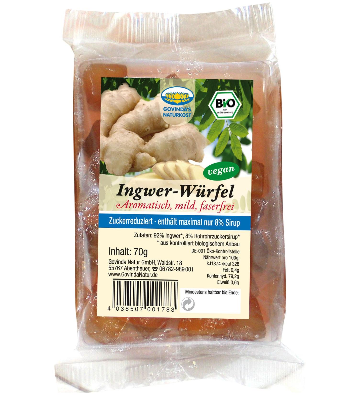 Govinda Govinda Organic Ginger Dice (2 x 70 g)