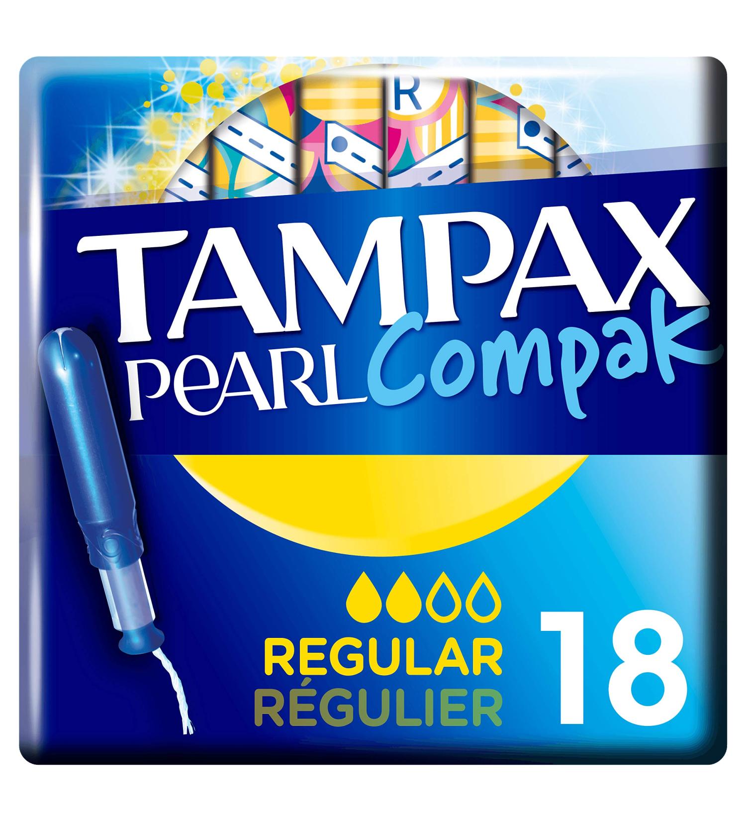 Tampax Pearl Compak Regular Tampons x18 | Comfort Protection & Discretion | International Shipping Available - Buy Online on GoSupps.com