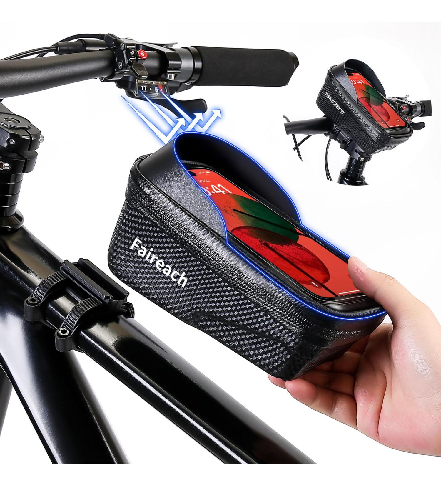 Faireach Waterproof Bicycle Frame Bag | Quick Lock 2L Cell Phone Holder with Touchscreen | Fits Smartphones 5.5-7 inches | Perfect for Cycling Adventures - Buy Online on GoSupps.com