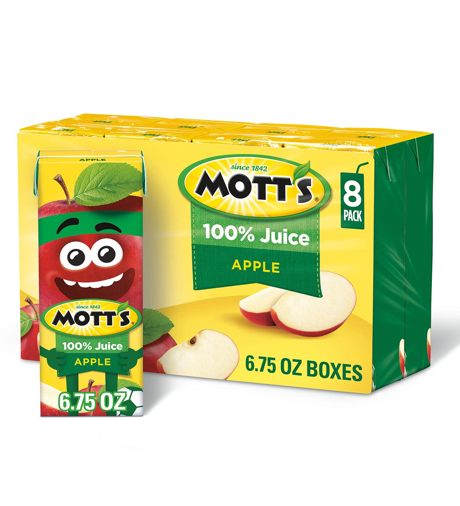 Mott's Original Apple 100% Juice 6.75 Fl Oz (Pack of 8) - Refreshing and Delicious Apple Juice - Buy Online on GoSupps.com