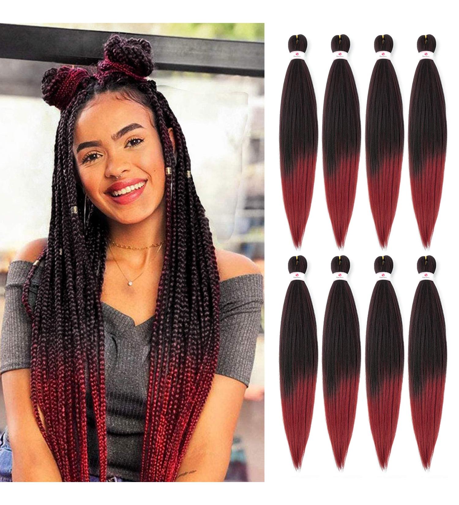Beyond Beauty 26Inch 8Pack/Lot Pre Stretched Braiding Hair Extensions EZ Briads Hot Water Setting Yaki Braiding Hair(T1B-Bug) 8Packs-26Inch T1B-Bug - Buy Online on GoSupps.com