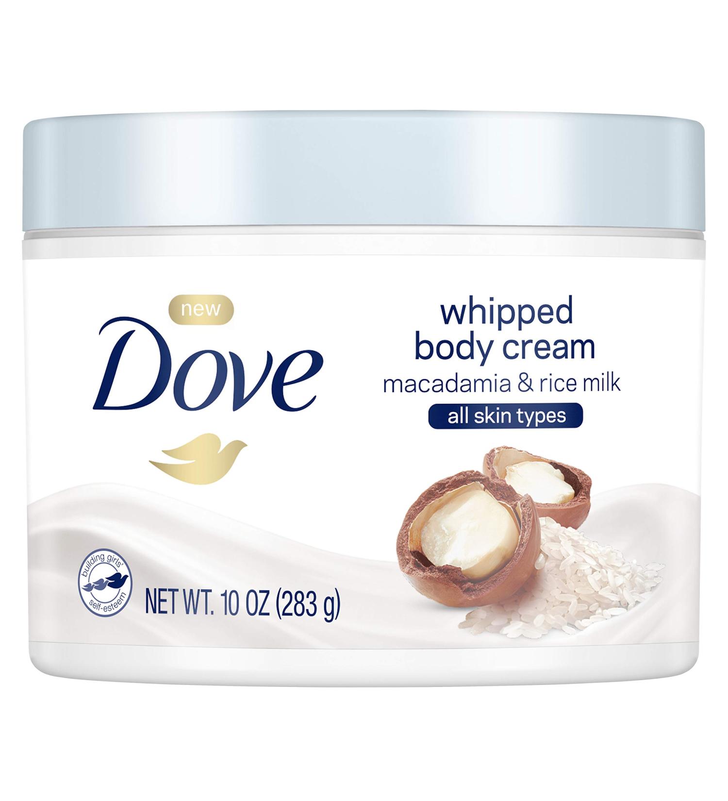 Dove Whipped Macadamia and Rice Milk Body Cream 10 oz - Luxurious Moisturizing Formula - Buy Online on GoSupps.com