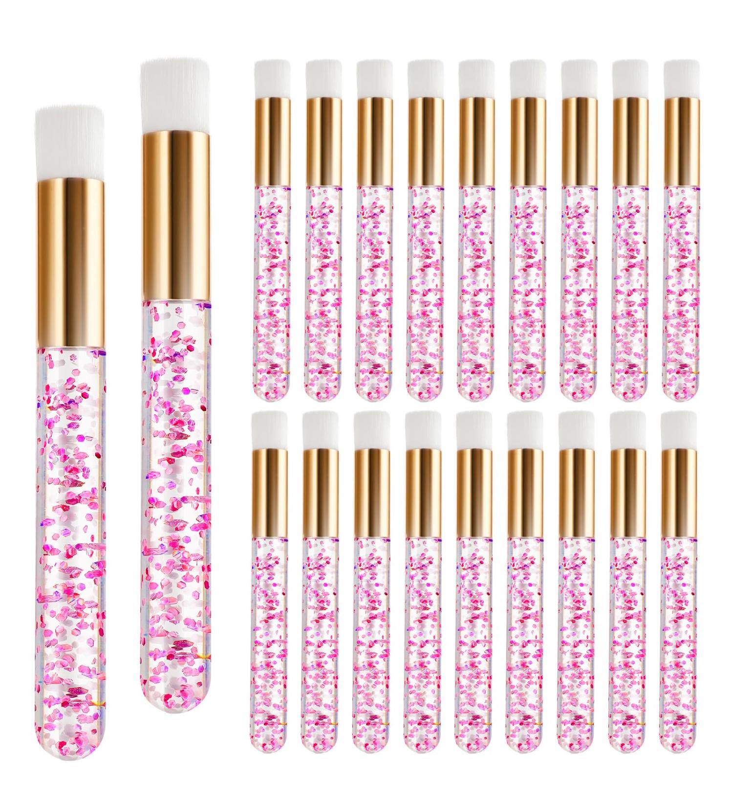 20 Pink Lash Shampoo Brushes - Glitter Crystal Eyelash Extension Cleaning Brushes for Makeup & Skin Care - Buy Online on GoSupps.com