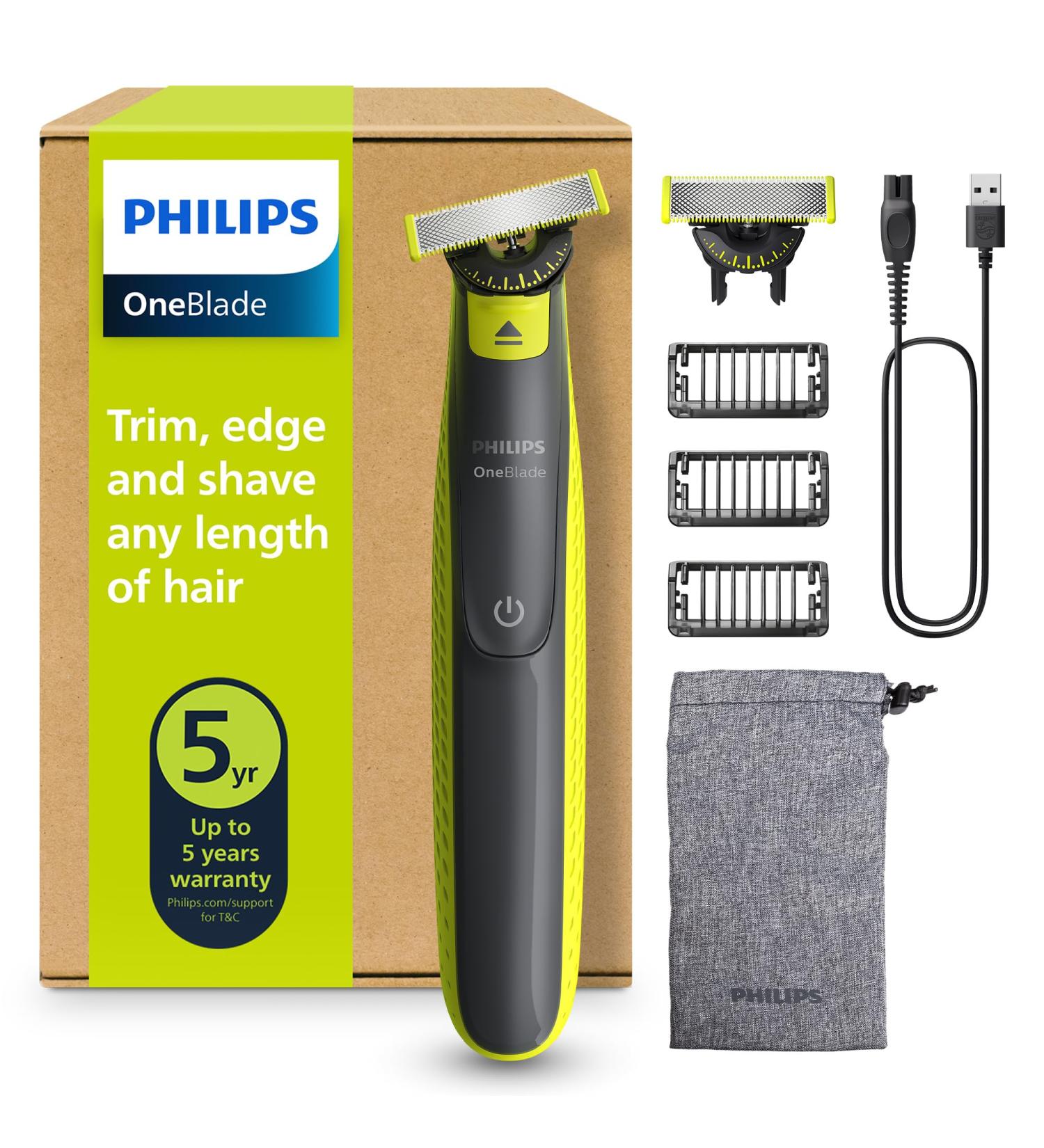 Philips OneBlade 360 Authentique Tondeuse et rasoir barbe lectrique 2x 360 lames 3x peignes barbe (1 3 5mm) QP2724/31 OB + 2x lames 360 - Buy Online on GoSupps.com
