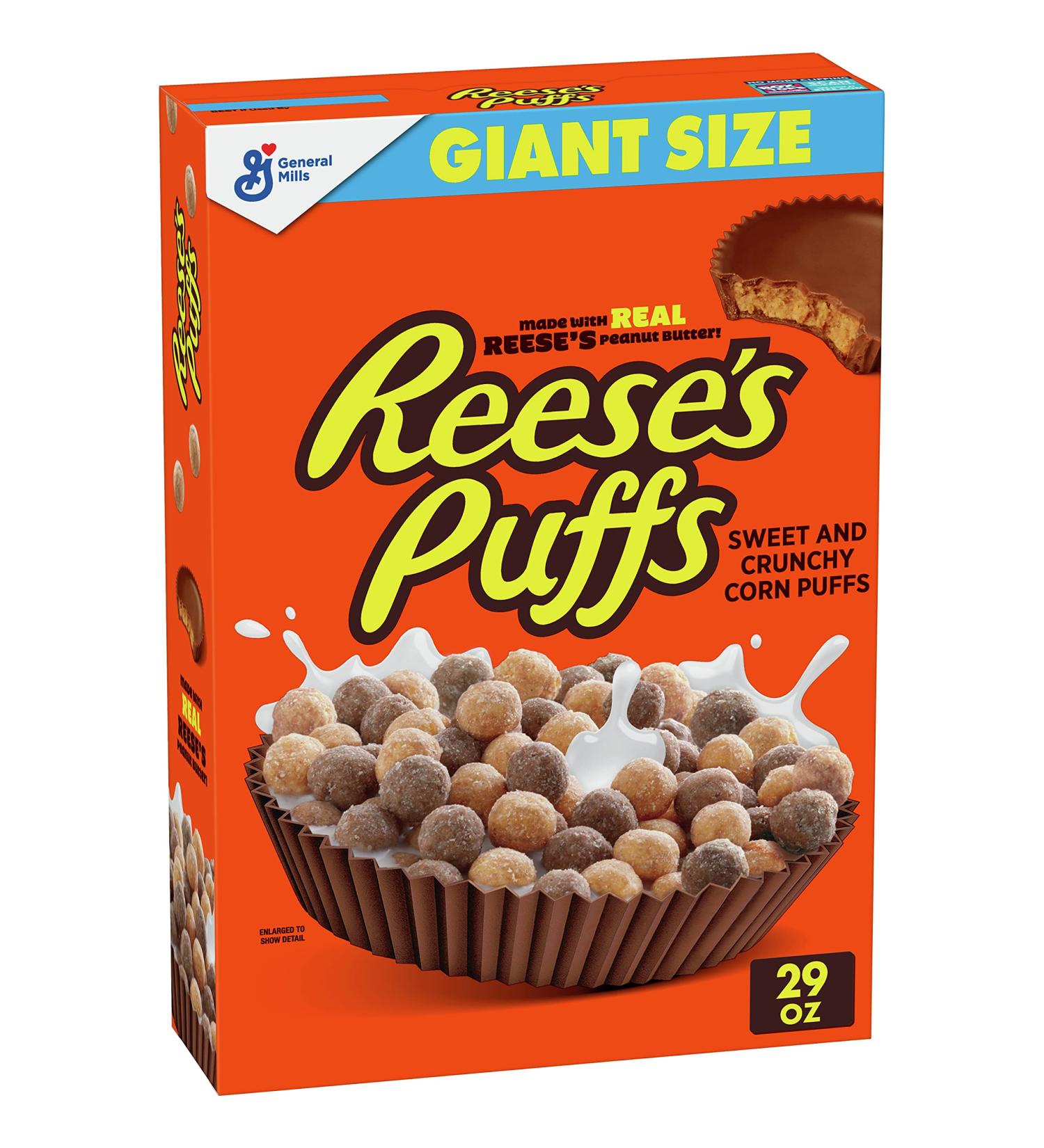 Reese's Puffs Chocolatey Peanut Butter Cereal 29 oz - Whole Grain Corn Kids Breakfast Cereal - Buy Online on GoSupps.com