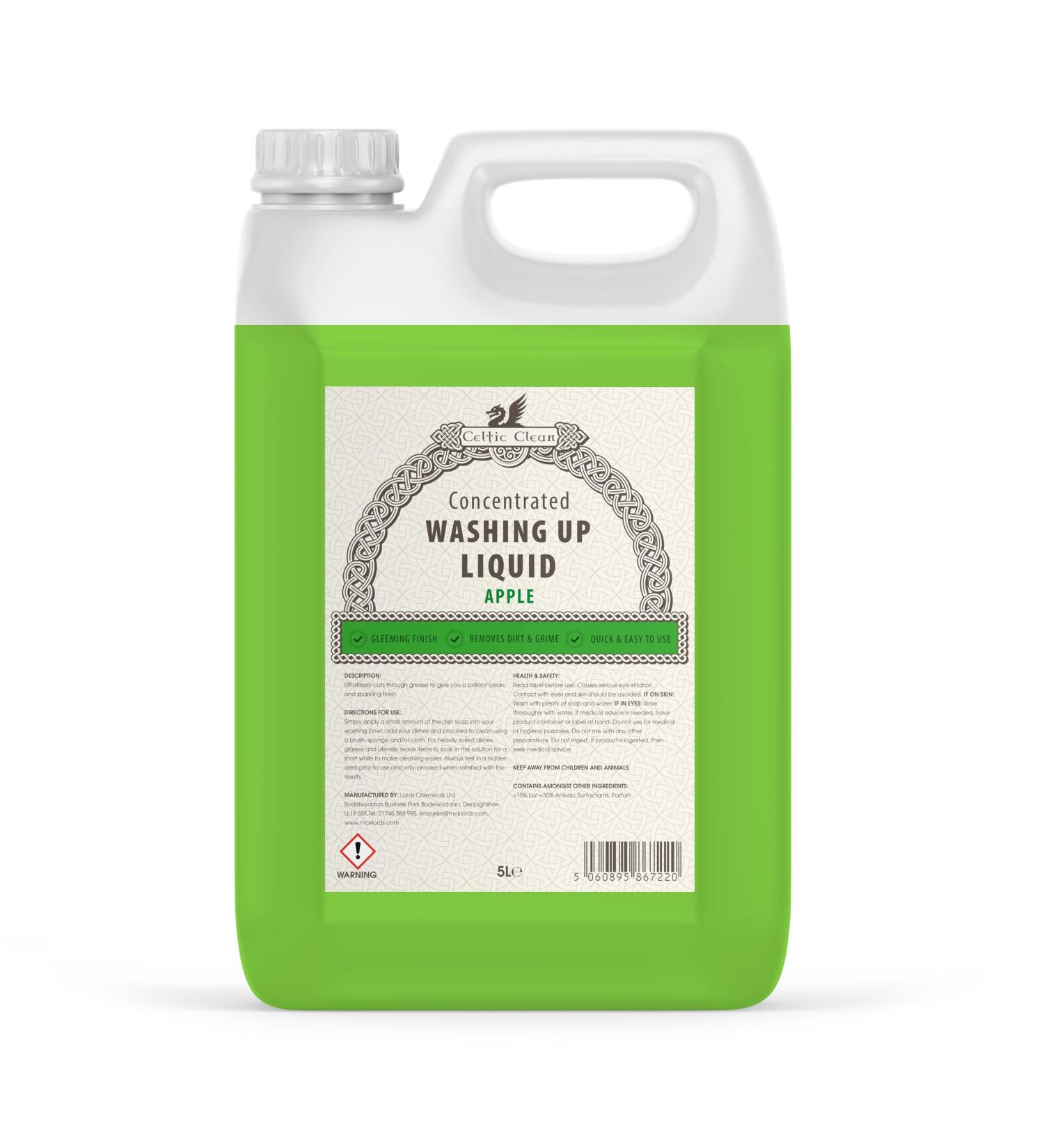 Celtic Clean - Washing Up Liquid - Apple - 5 Litre - Buy Online on GoSupps.com