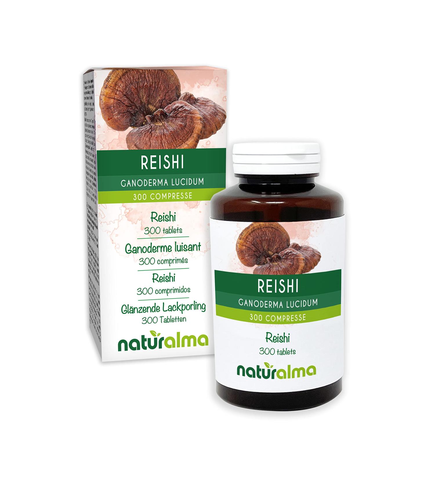 Naturalma Ganoderm or Reishi (Ganoderma lucidum) Mushroom Naturalma - 150 g - 300 Tablets - Food Supplement - Natural and Vegan - Buy Online on GoSupps.com