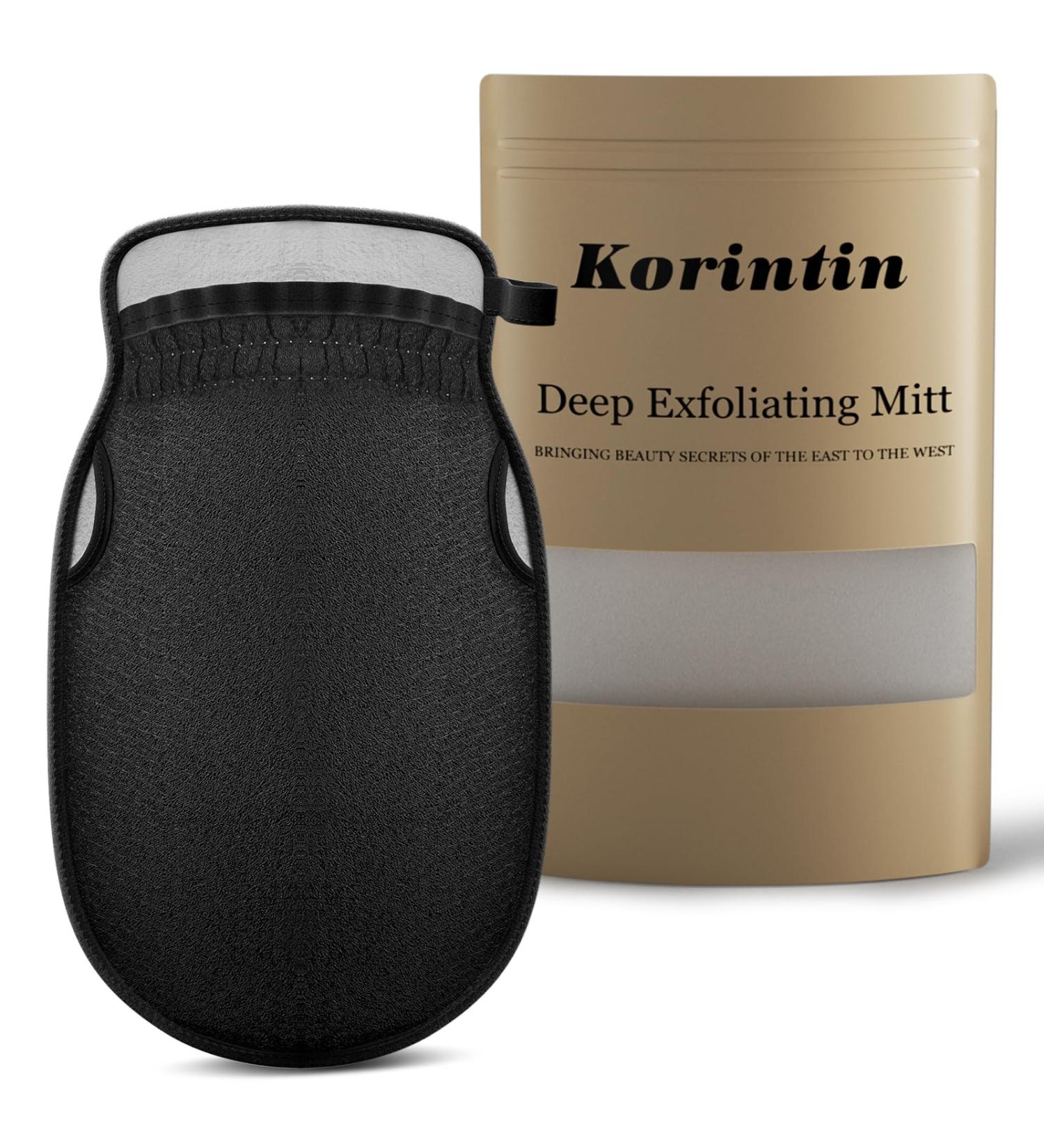 Exfoliating Body Scrubber Glove - 1 Pcs Korean Exfoliating Mitt Thickened Body Scrub Gloves Deep Exfoliating Mitt Body Exfoliator Glove Exfoliating Gloves for Shower (Black) - Buy Online on GoSupps.com