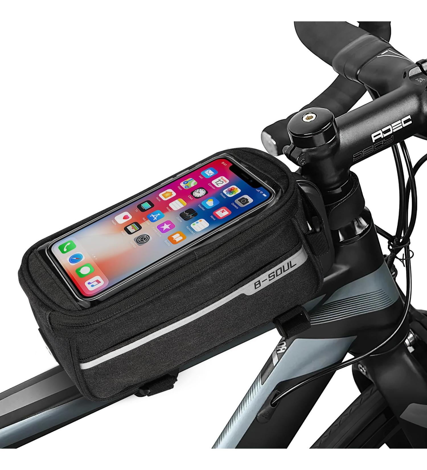 Kasanni Waterproof Bicycle Bag Frame with TPU Touchscreen - Handlebar & Frame Pocket for Phones Under 7 inches - Buy Online on GoSupps.com