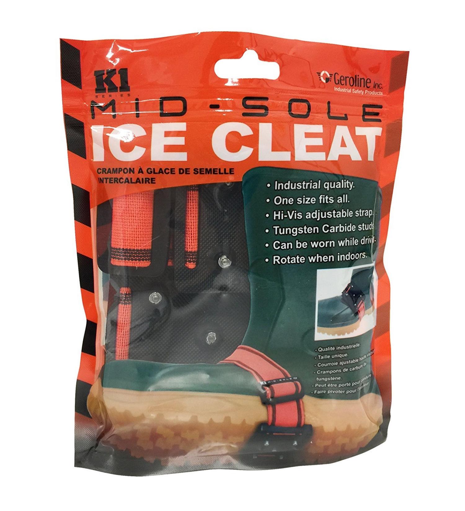 Geroline K1 Mid-Sole Ice Cleats with Hi-Vis Strap - Original Profile - Buy Online on GoSupps.com