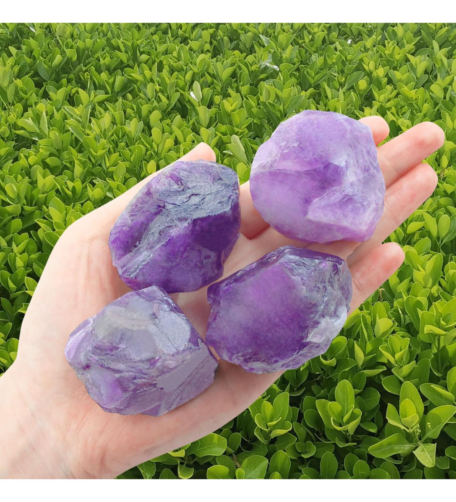Xiannvxi 2 Big Amethyst Crystals Set | 100% Natural Healing Stones & Meditation Gems - 4PC Premium Gemstone Collection - Buy Online on GoSupps.com