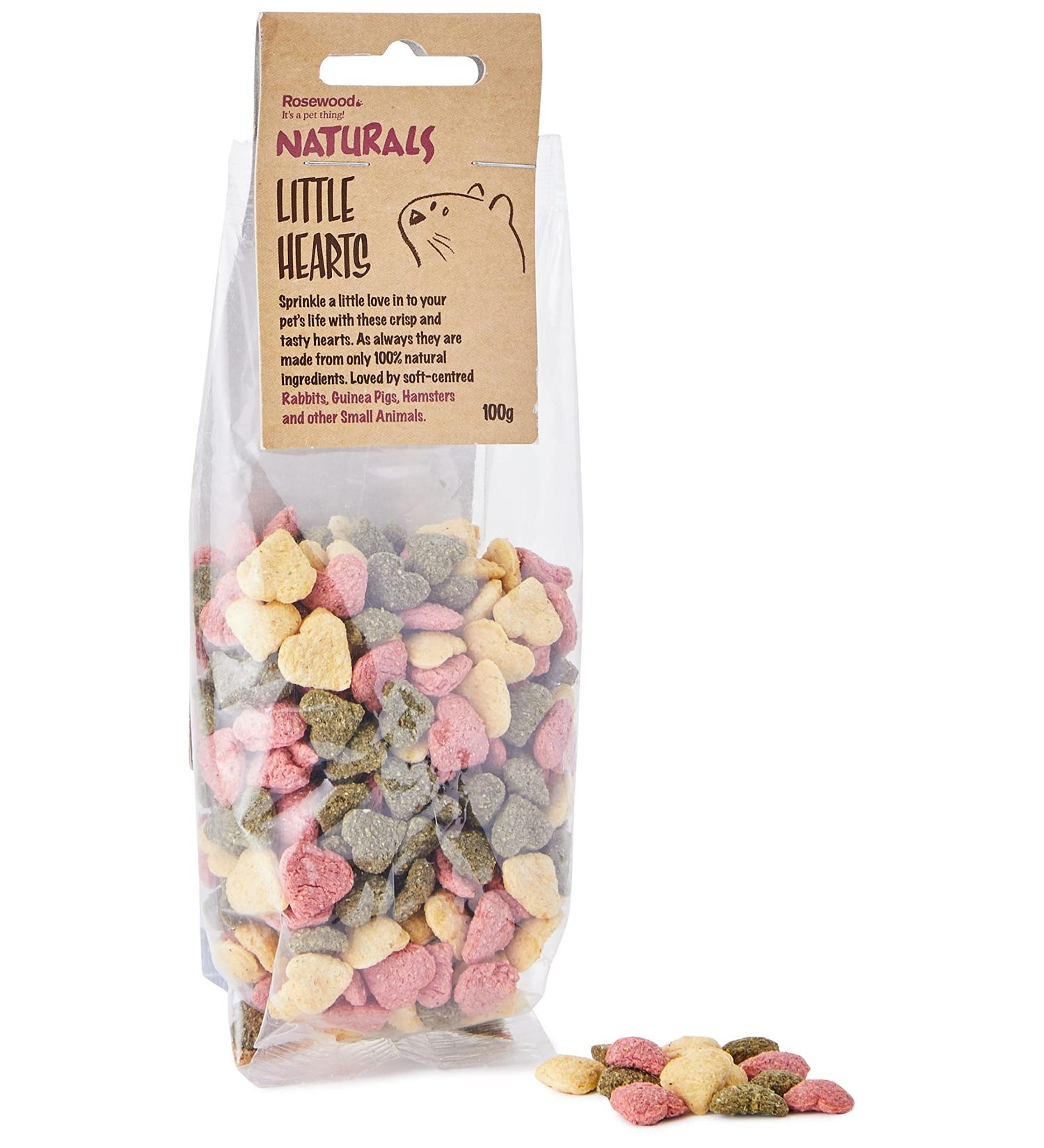 Rosewood Naturals Little Hearts Rabbit Treats & Small Animal Treats 100g 100 g (Pack of 1) - Buy Online on GoSupps.com