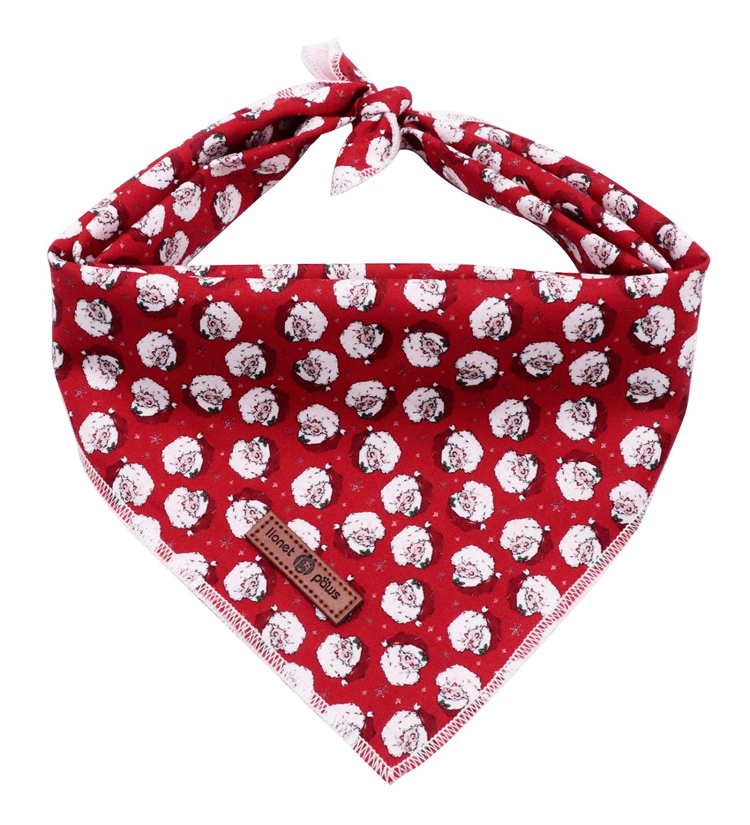 Lionet Paws Christmas Dog Bandana | Triangle Scarf for All Dog Sizes | Festive Santa Claus Design - Buy Online on GoSupps.com