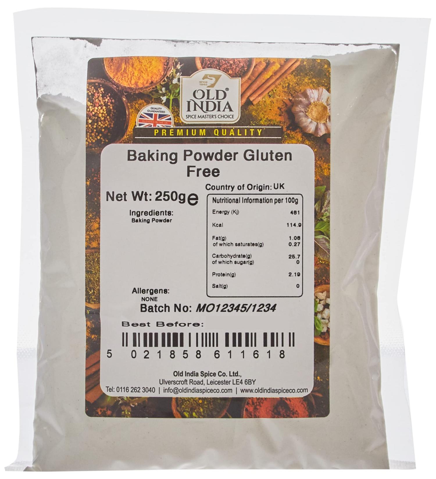 Old India Baking Powder 250g - Gluten Free | High Quality Baking Powder - Buy Online on GoSupps.com