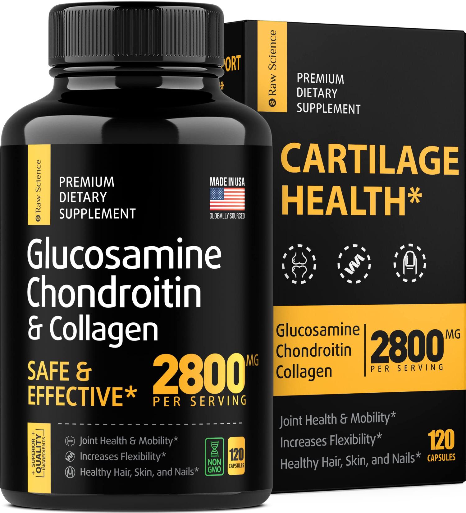 Glucosamine Chondroitin MSM Capsules for Joint Health | Triple Strength Formula for Men & Women | Reduces Joint Discomfort | Antioxidant Properties - 120 Tablets - Buy Online on GoSupps.com