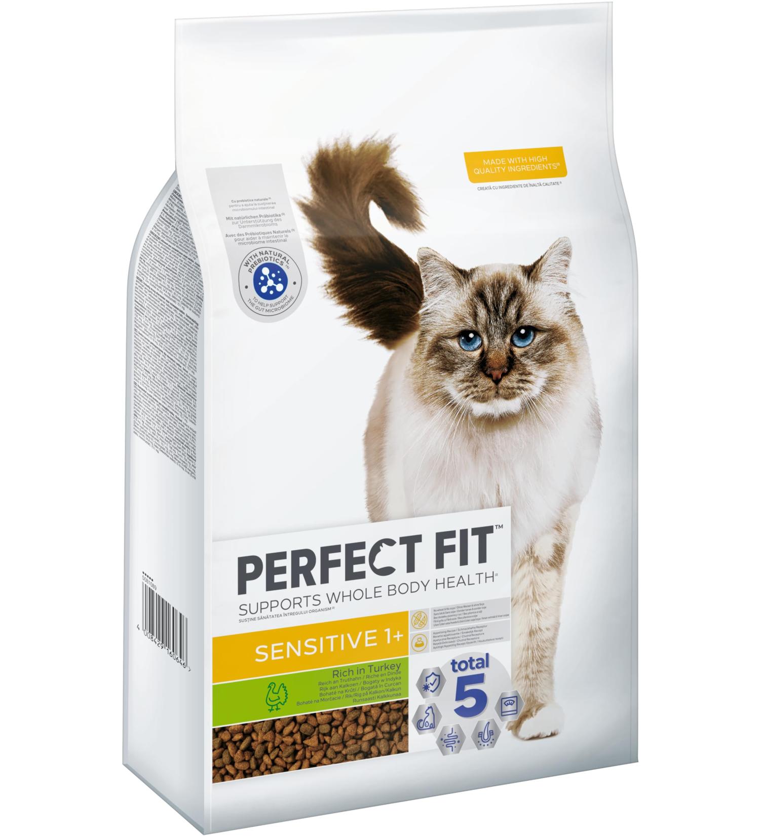 PERFECT FIT Adult Dry Cat Food - Turkey for Sensitive Cats (1+ Year) - 7 kg Pack | International Shipping - Buy Online on GoSupps.com