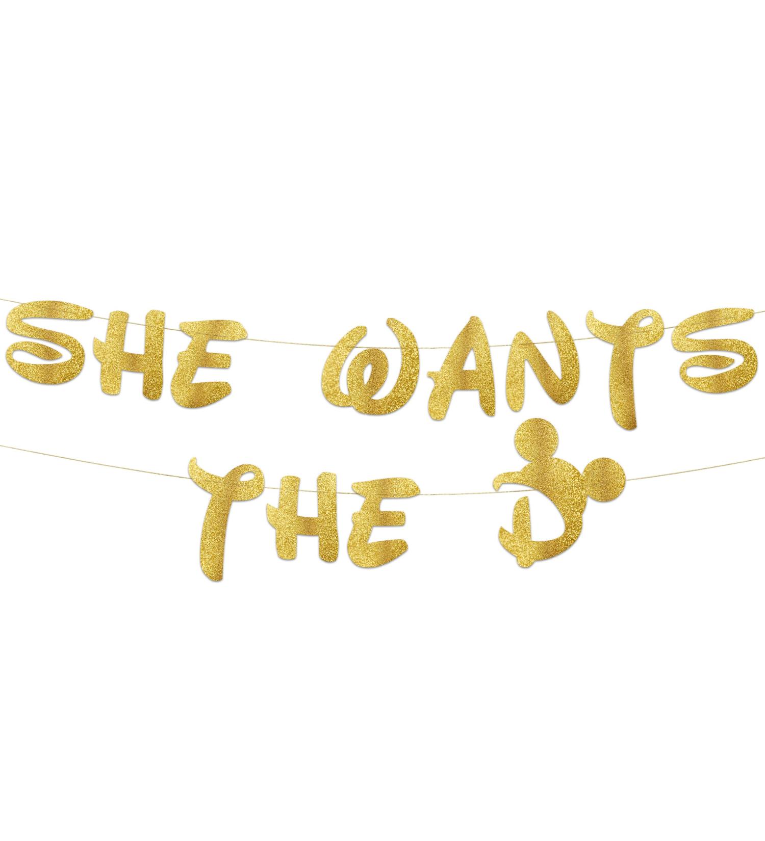 Funny Bachelorette Party Gold Glitter Banner - Disney Bachelorette Party Decorations  Favors and Supplies Wants the D - Buy Online on GoSupps.com