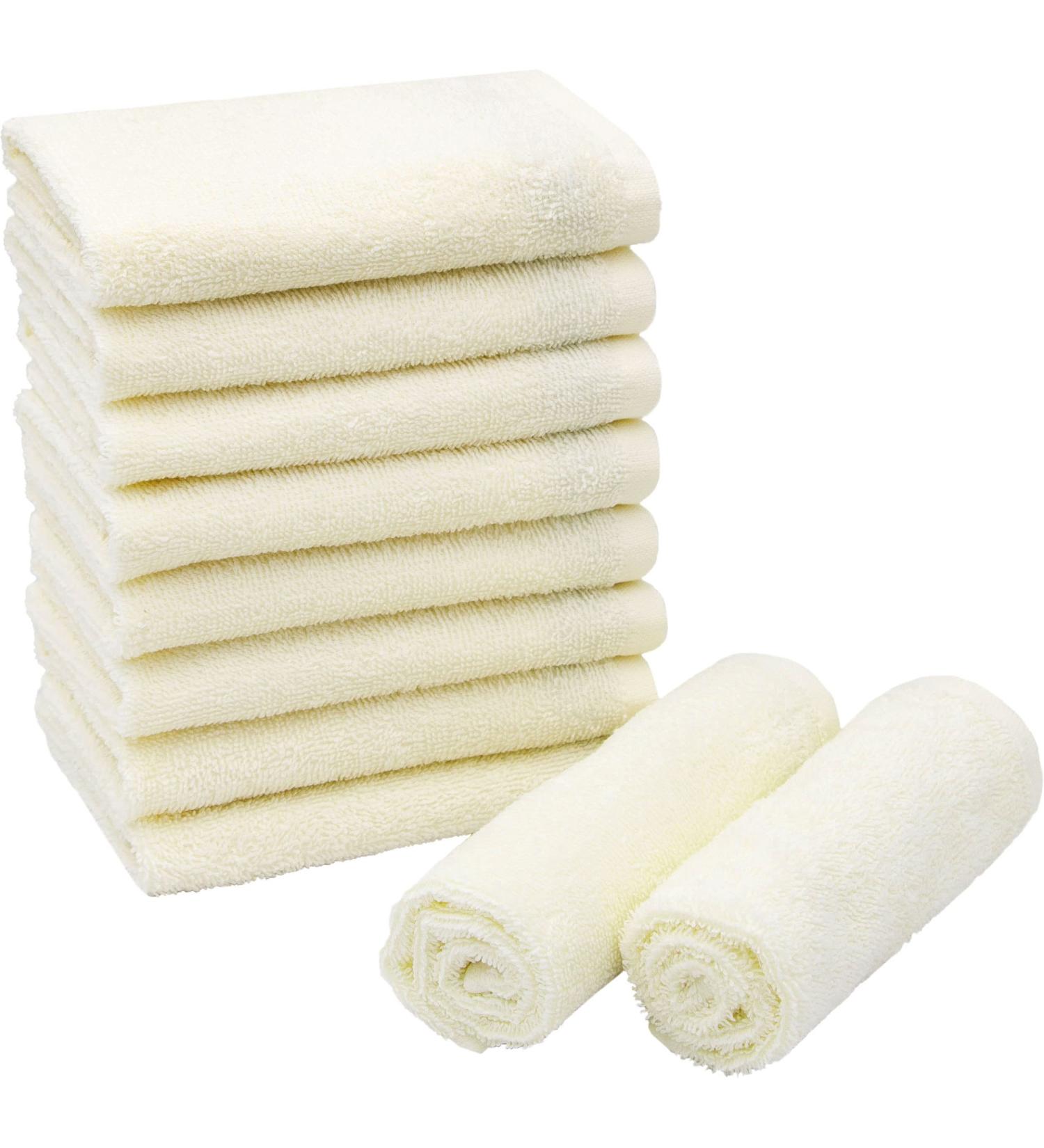 Zollner 10 Set Beige Seif Towels - Soft & Strong Washcloths 30x30 cm - Hotel Quality Washable Cotton with Hanger - Ideal for Home & Travel - Buy Online on GoSupps.com