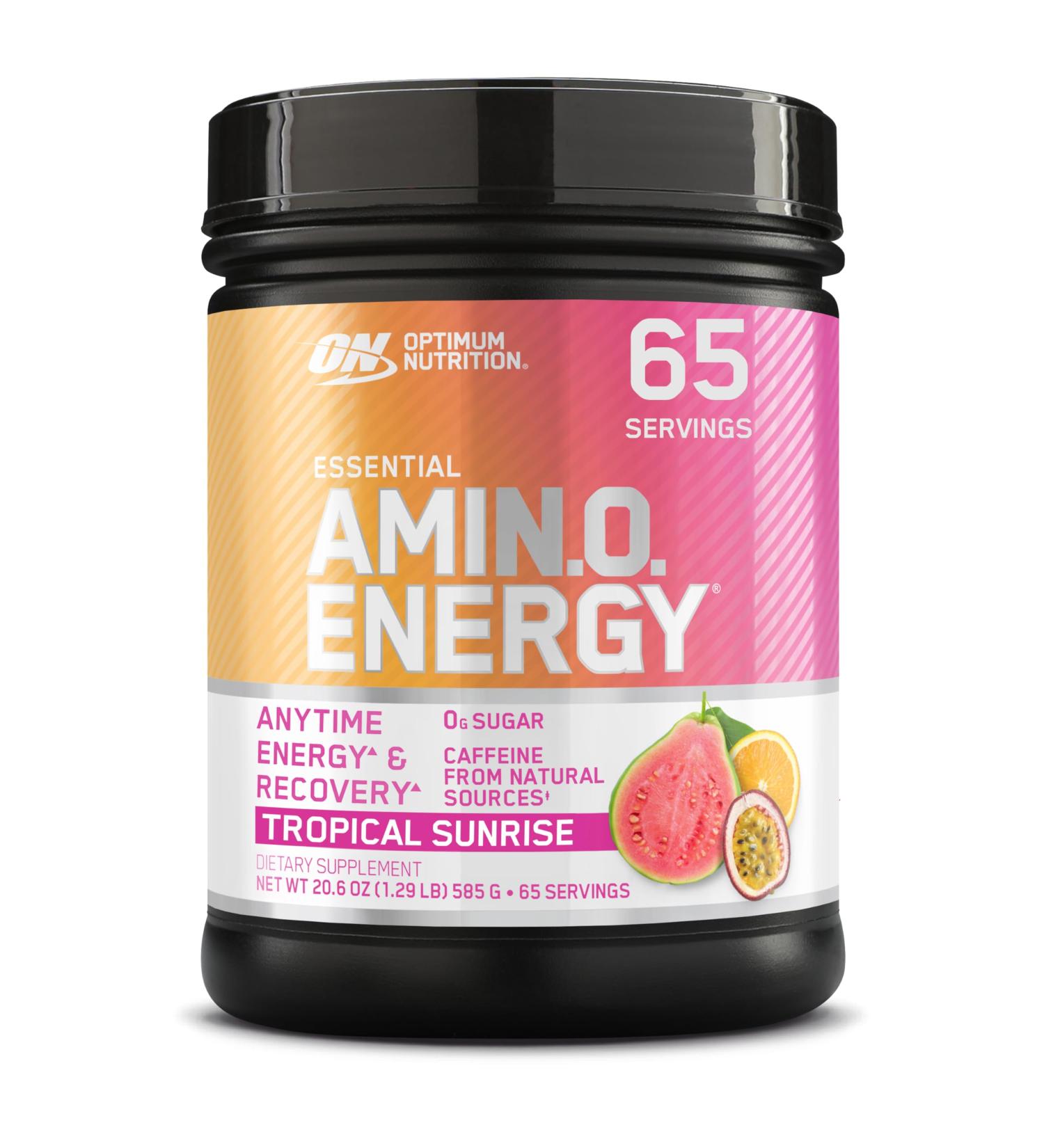 Optimum Nutrition New Flavor Amino Energy - Pre Workout with Green Tea, BCAA, Amino Acids, Keto Friendly, Green Coffee Extract, Energy Powder - Tropical Sunrise, 65 Servings (Packaging May Vary) Tropical Sunrise 1.29 Pound  - Buy Online on GoSupps.com