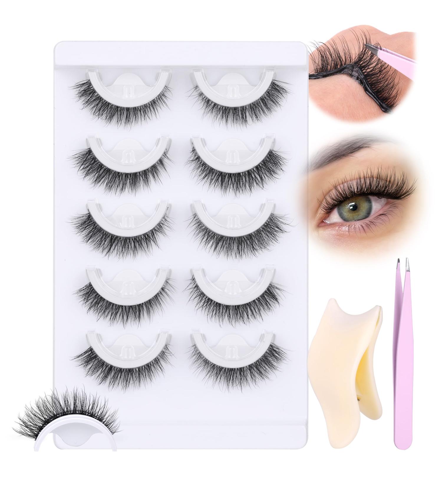Self Adhesive Eyelashes | No Glue Needed | Natural Wispy Faux Mink Lashes | Reusable & Fluffy | Includes Lash Clip & Tweezers - 85-B - Buy Online on GoSupps.com