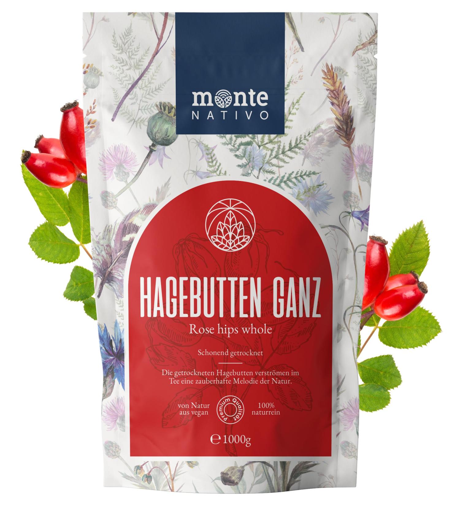 Hagebutte Tea Monte Nativo 1 kg | 100% Pure & Natural Rose Hip | Aromatic Herbal Fruit Tea | Perfect Tea Gift | Iced Tea Rose Hip - Buy Online on GoSupps.com