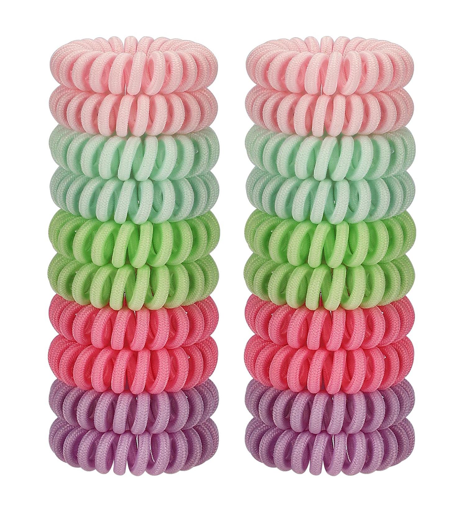 JessLab Spiral Hair Ties 20 Pcs - No Crease Traceless Phone Cord Hair Ties - Colorful Ponytail Holders for Girls & Women - Buy Online on GoSupps.com