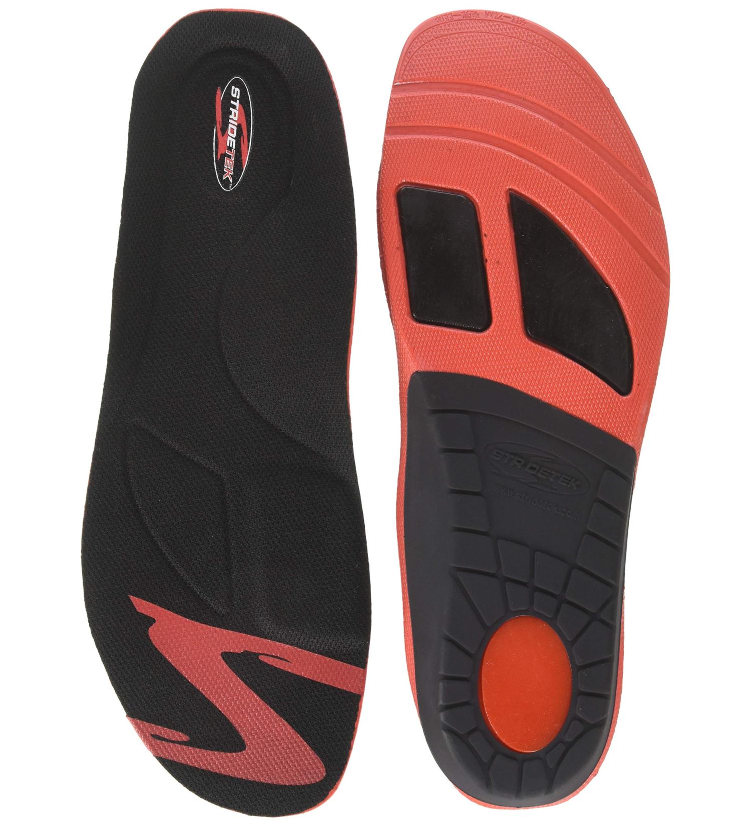 Stridetek Cross Trainer Orthotic Insoles - Arch Support Metatarsal Pad & Gel Plugs Prevent Foot Pain Plantar Fasciitis & Shin Splints - (Red) - Men 11-10.5 Women 12-11.5 Men 11 - 10.5 Women 12 - 11.5