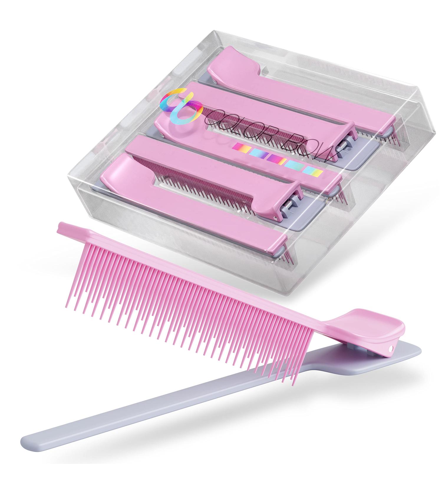 ColorBow Teasing Clip Comb (5 Pack) - Hair Coloring & Styling Tools for Highlights, Balayage, Ombr | Flat Iron Guide, Straightener Comb - Pink / Gray - Buy Online on GoSupps.com