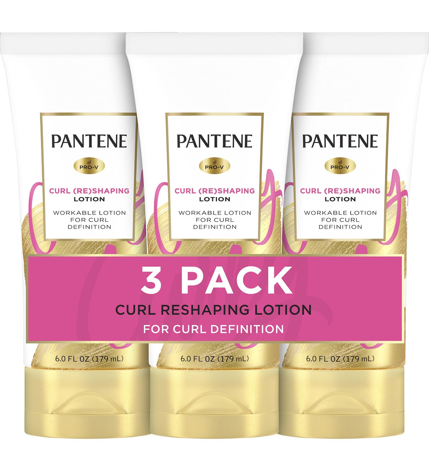 Pantene Pro-V Curl Cream Pack of 3 - Moisturizing Curl Defining Lotion for Wavy/Curly Hair - Anti Frizz Formula with Vitamin B5 - 18 oz Total - Buy Online on GoSupps.com