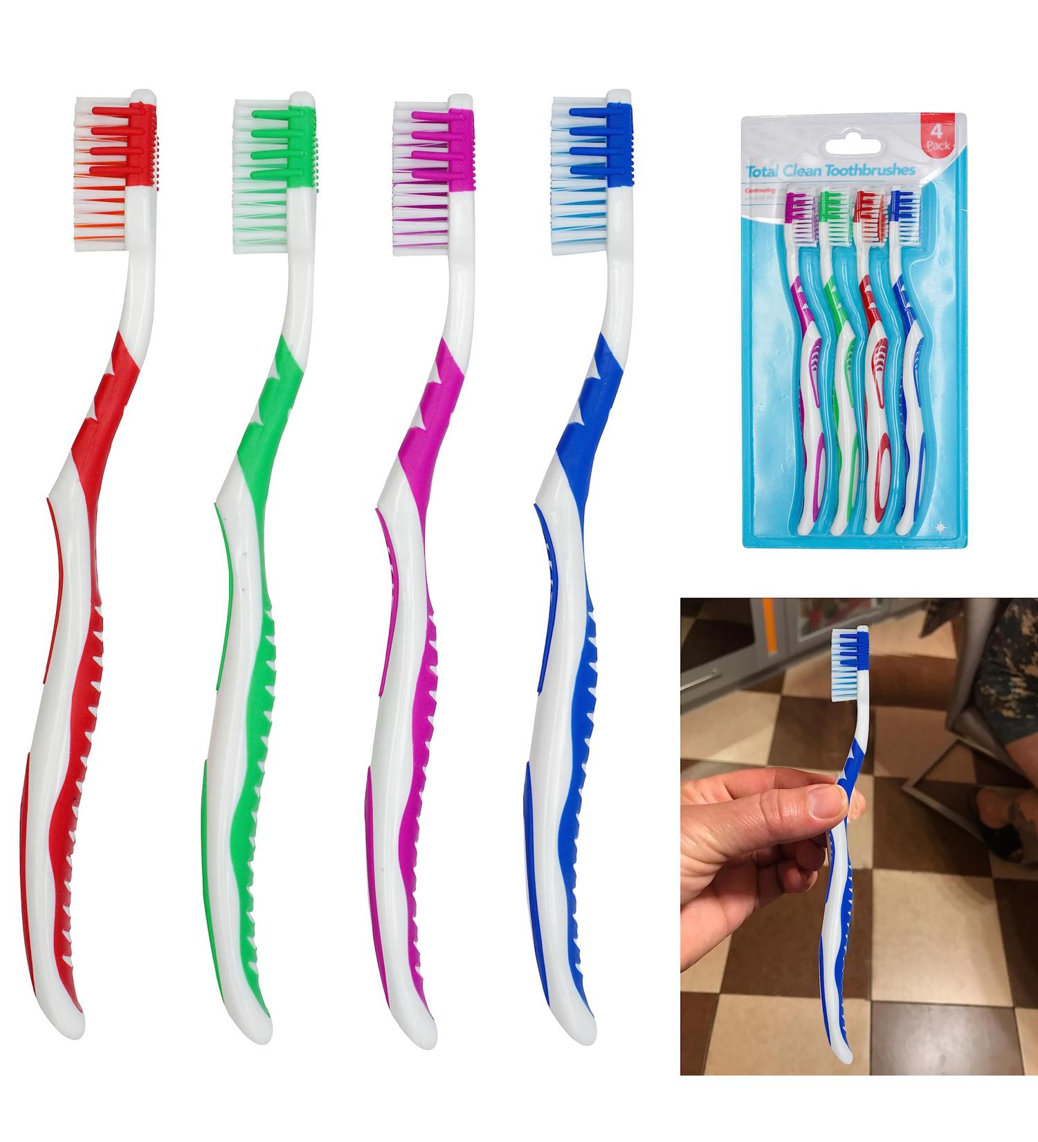 4Pcs Total Clean Toothbrush Set Essential Travel Must-Haves 19cm Toothbrushes Travel Accessories Ensuring Dental Care On-The-Go for 3+Y 4 Pack - Buy Online on GoSupps.com