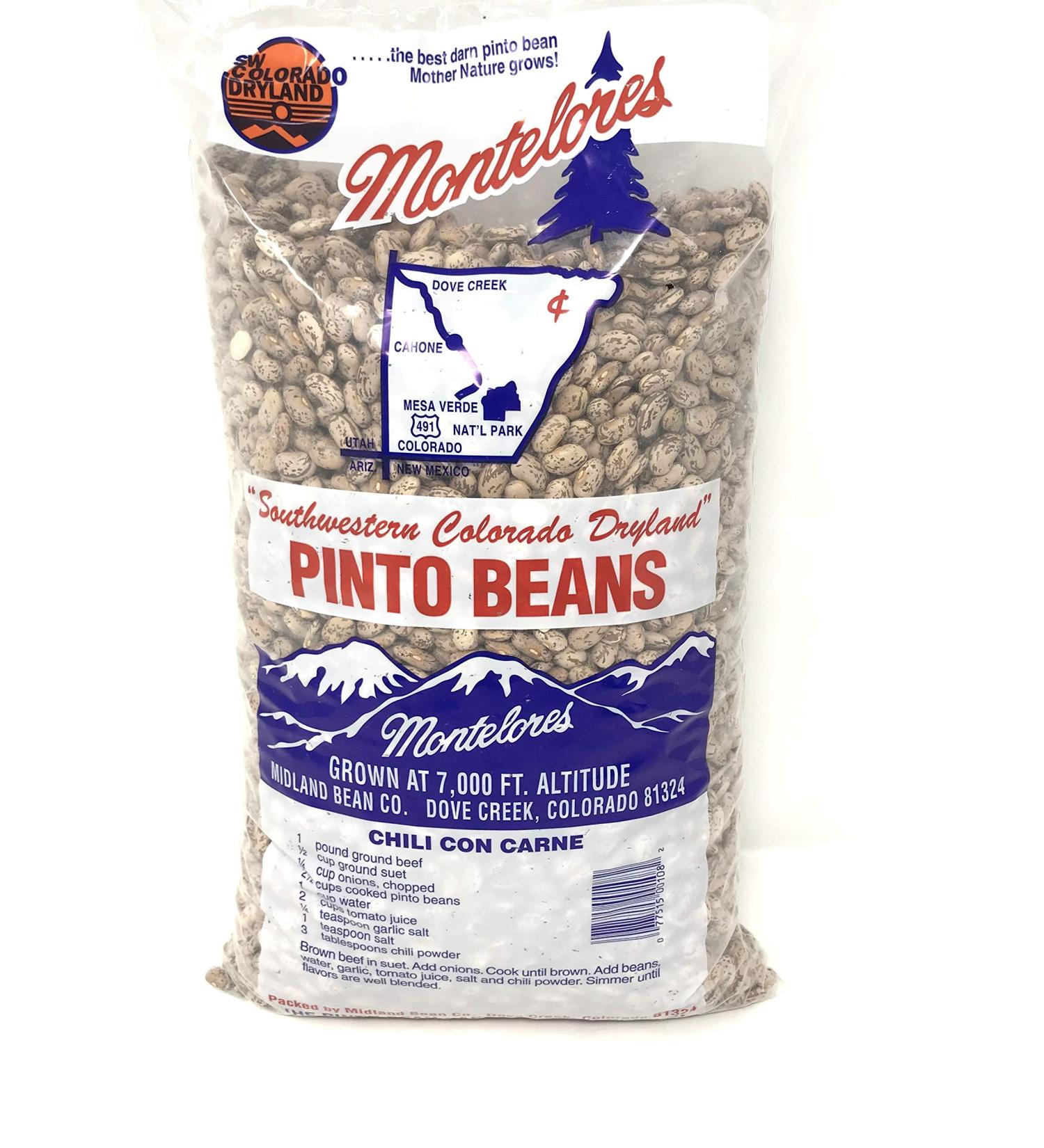 beans Montelores -Southwestern Colorado - Dove Creek Dryland Pinto Beans- 8 Pound Poly Bag