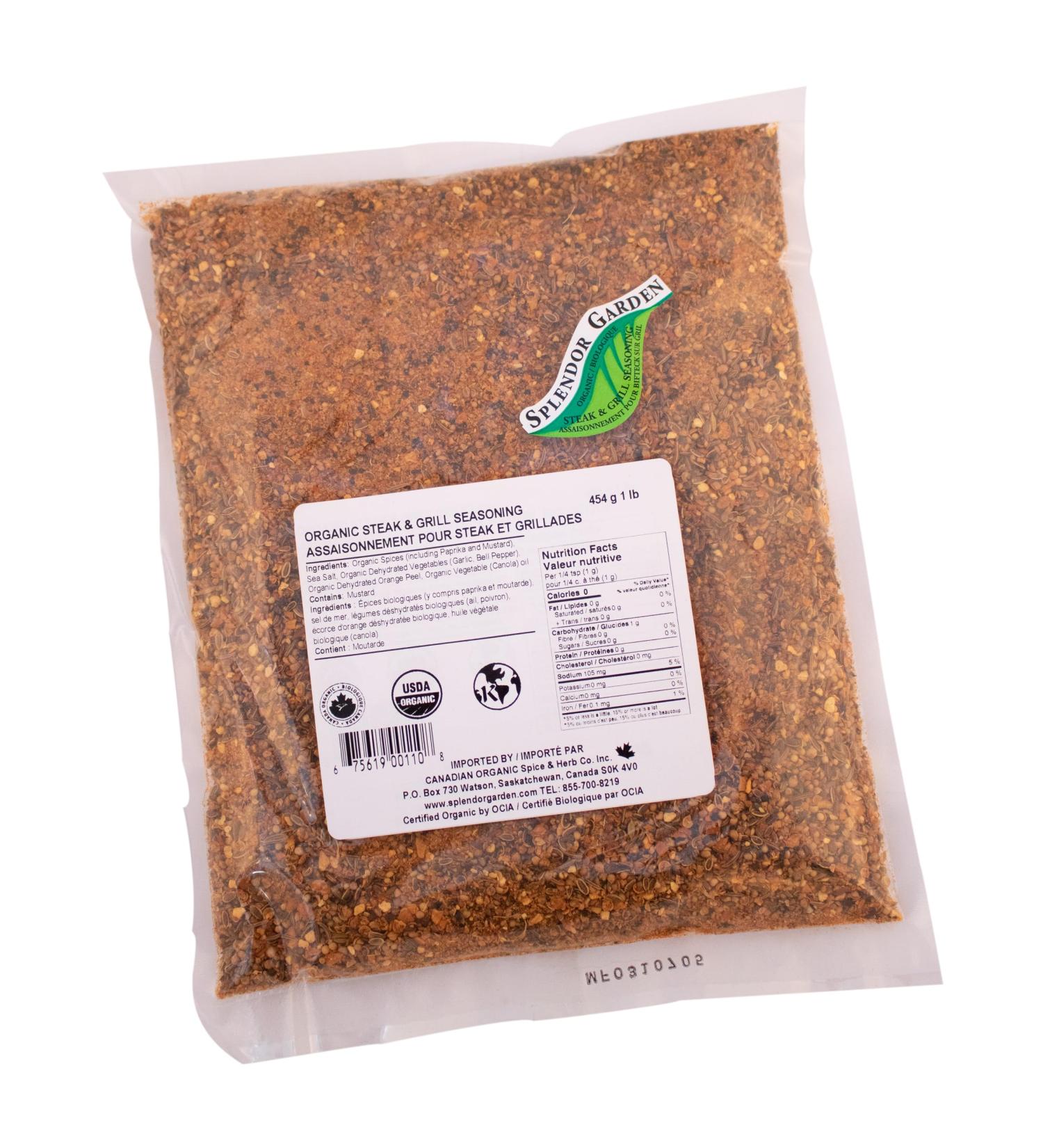 Splendor Garden organic Steak & Grill Seasoning 454.0 Gram 454 g (Pack of 1) - Buy Online on GoSupps.com