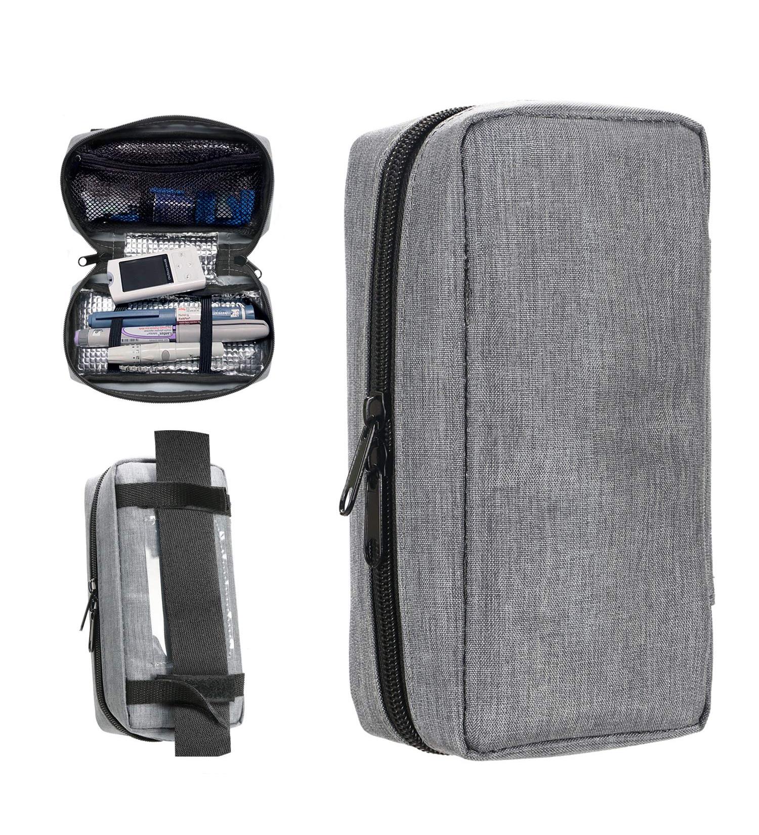 Youshares Insulin Cooling Bag - Portable Cooler for Diabetics | Insulin Pen Travel Pocket | Gray Medication Bag - Buy Online on GoSupps.com