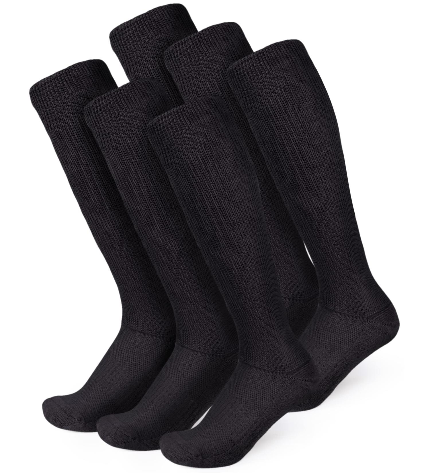 Viasox 6 Pack Non-Binding Diabetic Socks X-Large Black - Men & Women | Comfortable & Seamless Design - Buy Online on GoSupps.com