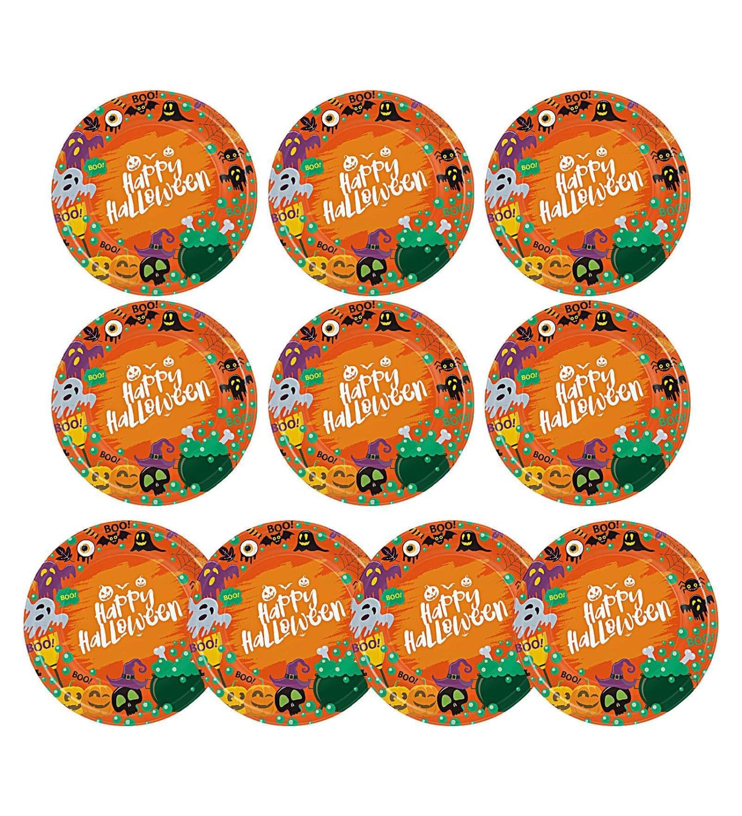 Pumpkin Parties Plates - Dinner Plates Paper Plates Pumpkin Shaped | Sturdy Paper Plates Parties Pumpkin Plates Safe for Fall Celebrations - Buy Online on GoSupps.com