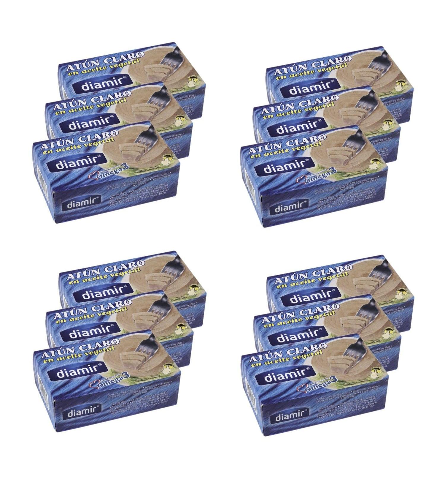 diamir Lot 12x Light tuna in oil - Box 216g