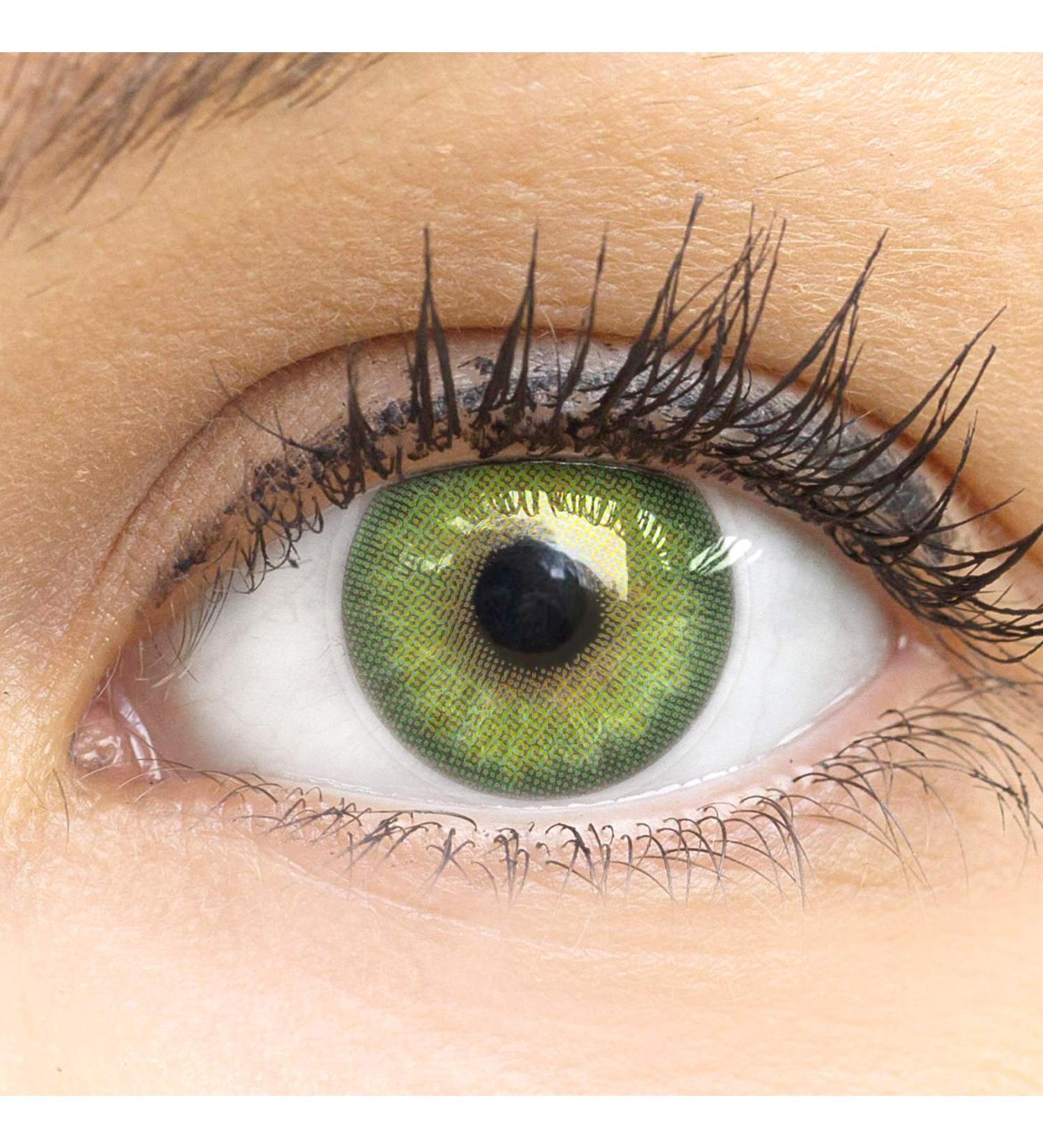 Glamlens Florence Green Contact Lenses | Natural Looking Colored Silicone Hydrogel | Strong Coverage | 1 Pair (2 Pieces) | Dia 14.00 | International Shipping Available - Buy Online on GoSupps.com